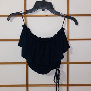 Abercrombie & Fitch ruffle strapless adjustable crop top